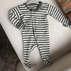Lovedbaby Grey Newborn Striped Sleeper Footie